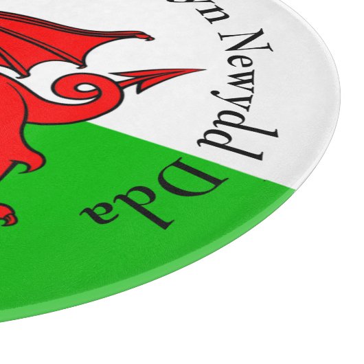 Edit Text Welsh Flag Red Dragon Weihnachten Schneidebrett (Ecke)