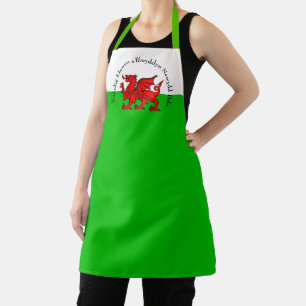 Edit Text Welsh Flag Red Dragon Weihnachten Schürze