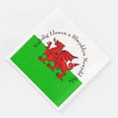 Edit Text Welsh Flag Red Dragon Weihnachten Serviette (Ecke)