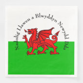 Edit Text Welsh Flag Red Dragon Weihnachten Serviette (Vorderseite)