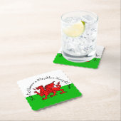 Edit Text Welsh Flag Red Dragon Weihnachten Untersetzer (Vor Ort)