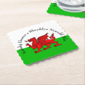 Edit Text Welsh Flag Red Dragon Weihnachten Untersetzer (angewinkelt)