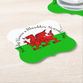 Edit Text Welsh Flag Red Dragon Weihnachten Untersetzer