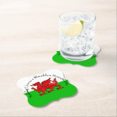 Edit Text Welsh Flag Red Dragon Weihnachten Untersetzer (Vor Ort)