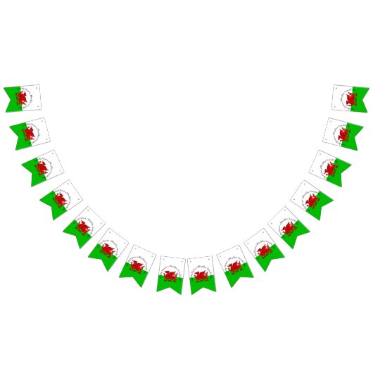 Edit Text Welsh Flag Red Dragon Weihnachtsjagd Wimpelkette (Alle)