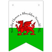 Edit Text Welsh Flag Red Dragon Weihnachtsjagd Wimpelkette (Erste Fahne)