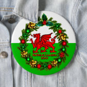 Edit Text Year Welsh Flag Red Dragon Weihnachten Button (Beispiel)