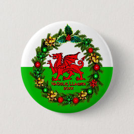 Edit Text Year Welsh Flag Red Dragon Weihnachten Button
