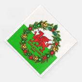 Edit Text Year Welsh Flag Red Dragon Weihnachten Serviette (Ecke)