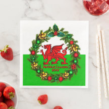 Edit Text Year Welsh Flag Red Dragon Weihnachten