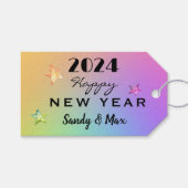 Edit YEAR, strahlender Regenbogen Frohes Neues Jah Geschenkanhänger (Vorderseite (Horizontal))