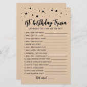 Editable 1. Geburtstagstrivia Geburtstagsparty (Vorne/Hinten)