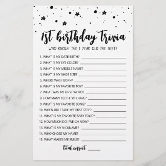 Editable 1. Geburtstagstrivia Geburtstagsparty