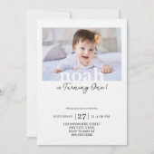 Editable 1st Birthday Photo Minimal First Birthday Einladung (Vorderseite)