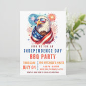 EDITABLE 4. Juli Backyard GRILLEN Fireworks Neighb Einladung (Stehend Vorderseite)