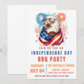 EDITABLE 4. Juli Backyard GRILLEN Fireworks Neighb Einladung (Vorne/Hinten)