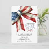 Editable 4. Juli Party Einladung mit Red Whi (Stehend Vorderseite)