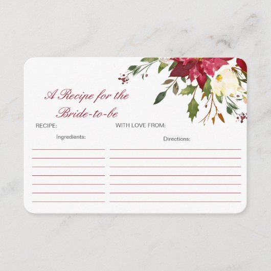 Editable A Recipe for the Bride-to-be Card Begleitkarte (Vorderseite)