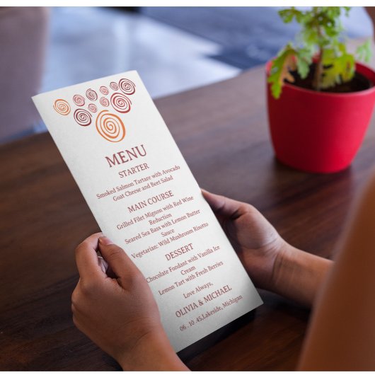 Editable Abstract African Shape Ethnic Wedding Menükarte