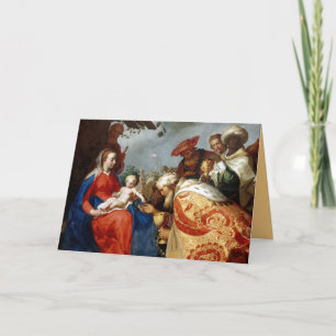 Editable Adoration der Magi Weihnachten Karte