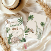 Editable "AGE" Dinosaurs Trex Wild Birthday Einladung