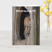 Editable Age Owl Lover Birthday Karte (Gelbe Blume)