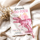 Editable AGE Pink T-Rex Dinosaurier Birthday Fun Einladung