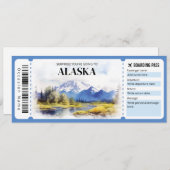 Editable Alaska Boarding Pass Flugzeug Ticket Einladung (Vorne/Hinten)