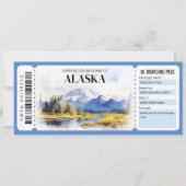 Editable Alaska Boarding Pass Flugzeug Ticket Einladung (Vorderseite)