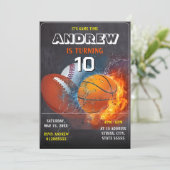 Editable All Star Sports - Einladung zum Geburtsta (Stehend Vorderseite)