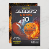 Editable All Star Sports - Einladung zum Geburtsta (Vorne/Hinten)