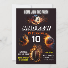 Editable All Star Sports - Einladung zum Geburtsta