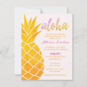Editable Aloha Tropical Brautparty Einladung (Vorderseite)
