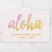 Editable Aloha Tropical Brautparty Mini Schaumweinetikett (Einzelnes Label)