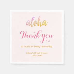 Editable Aloha Tropical Brautparty Serviette