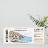 Editable Amalfi Coast Trip Boarding Pass Ticket Einladung (Stehend Vorderseite)