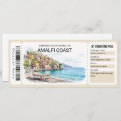 Editable Amalfi Coast Trip Boarding Pass Ticket Einladung (Vorne/Hinten)