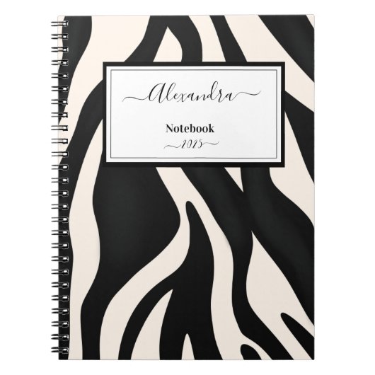 Editable Animal Zebra Black White Notizblock (Vorderseite)