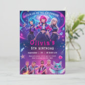 Editable Anime Birthday Invitation  Einladung (Stehend Vorderseite)