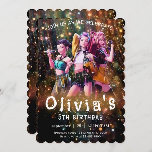 Editable Anime Birthday Invitation Einladung (Vorne/Hinten)