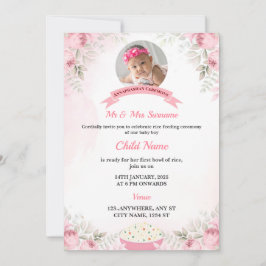 Editable Annaprashan Invitation Card Girl Einladung