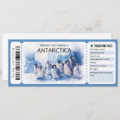 Editable Antarktis Flugzeug Ticket Antarktis Ausfl Einladung (Vorne/Hinten)