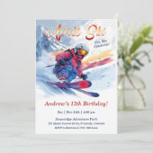 Editable Après Ski Birthday Party Template Einladung (Stehend Vorderseite)