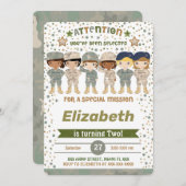 Editable Army Birthday Einladungen (Vorne/Hinten)