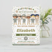 Editable Army Birthday Einladungen (Stehend Vorderseite)