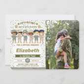 Editable Army Birthday Foto Einladungen (Vorderseite)