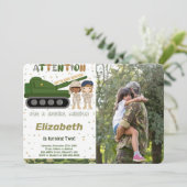 Editable Army Foto Einladungen (Stehend Vorderseite)