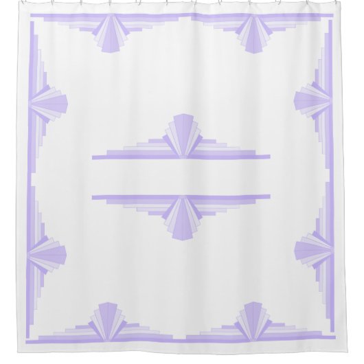 Editable Art Deco Muster in Lilac Duschvorhang (Vorderseite)