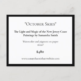 Editable Art Exhibition Display Cards Art Labels Ankündigungspostkarte