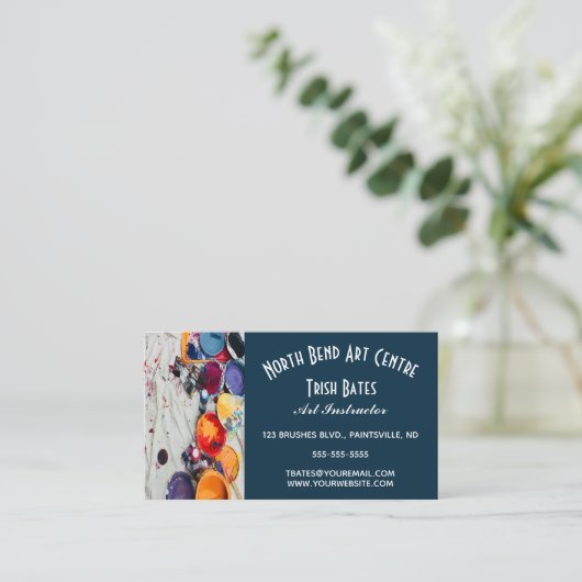 Editable Art Instructor Visitenkarte (Stehend Vorderseite)
